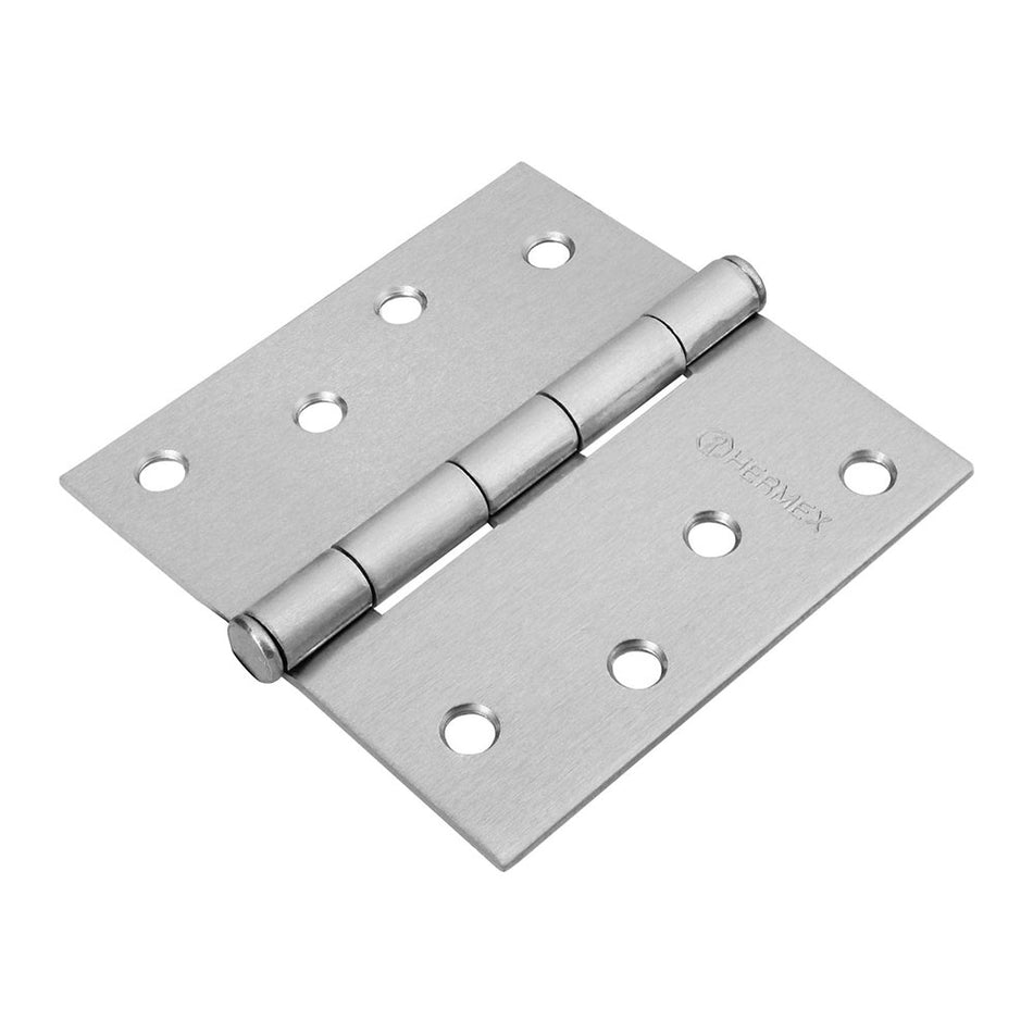 Bisagra cuadrada 4', cromo mate, cabeza