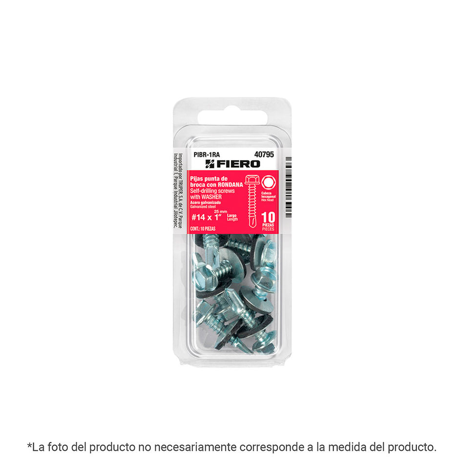 Blíster con 8 pijas 1-1/4' hexagonal pun