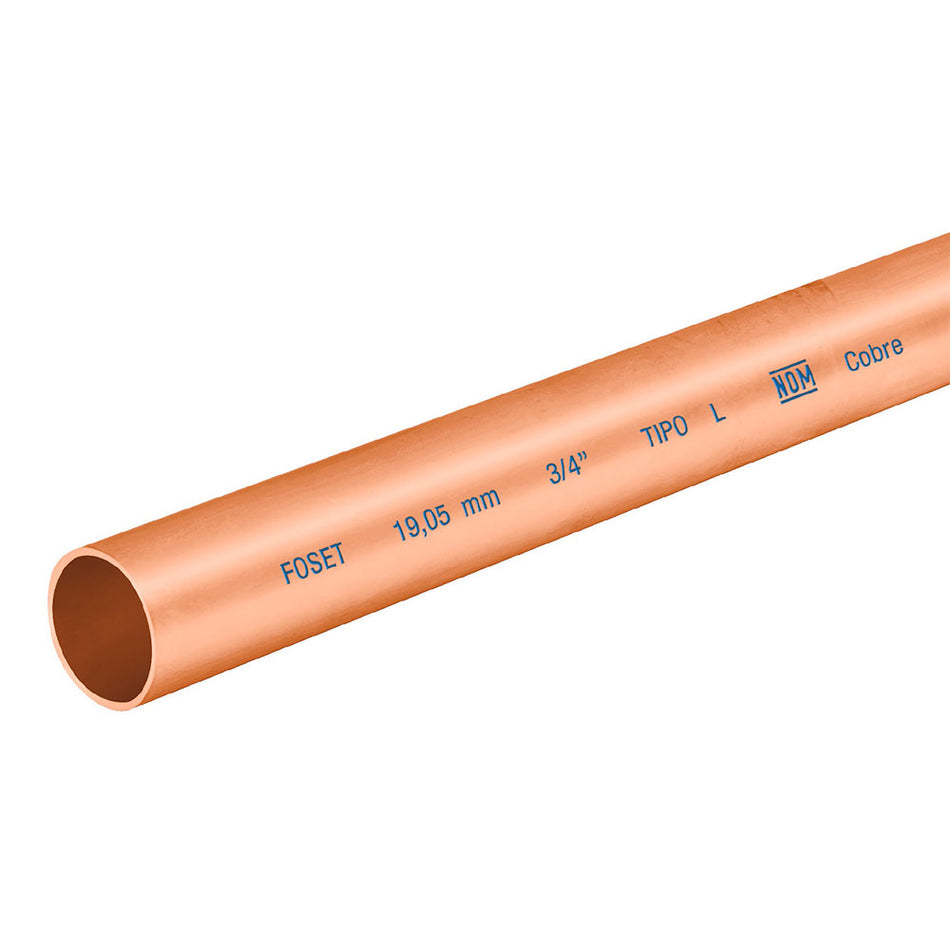 Tubo de 3/4' de cobre tipo 'L' , de 3 m,