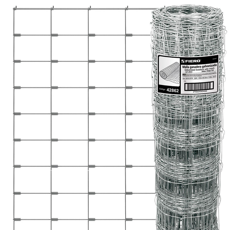 Rollo de 50 m x 1.67m de malla ganadera