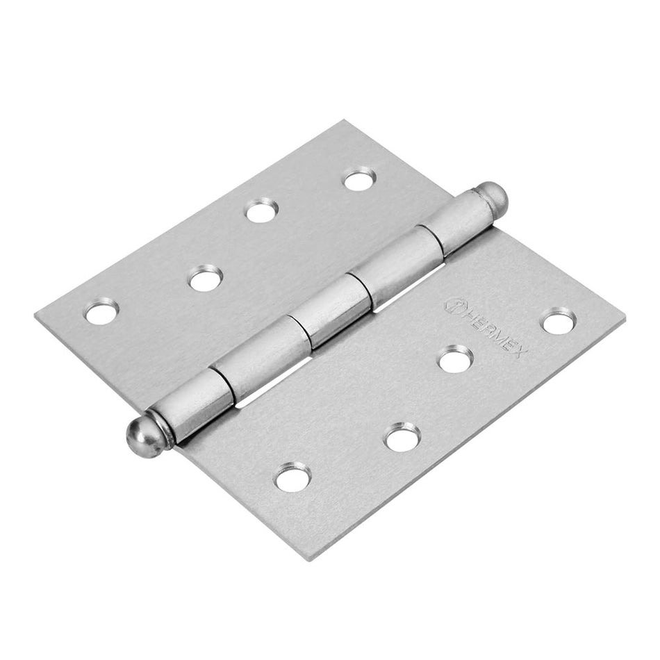 Bisagra cuadrada 4', cromo mate, cabeza
