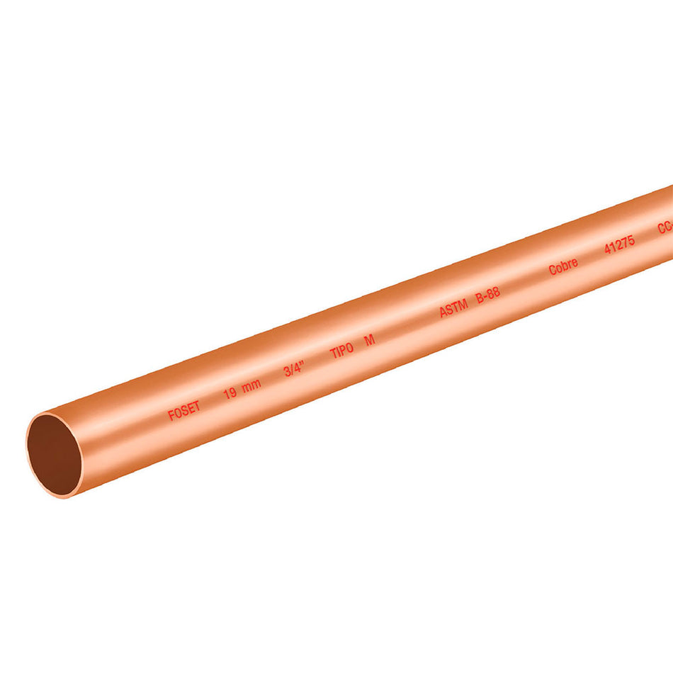 Tubo de 3/4' de cobre tipo 'M' , de 3 m,