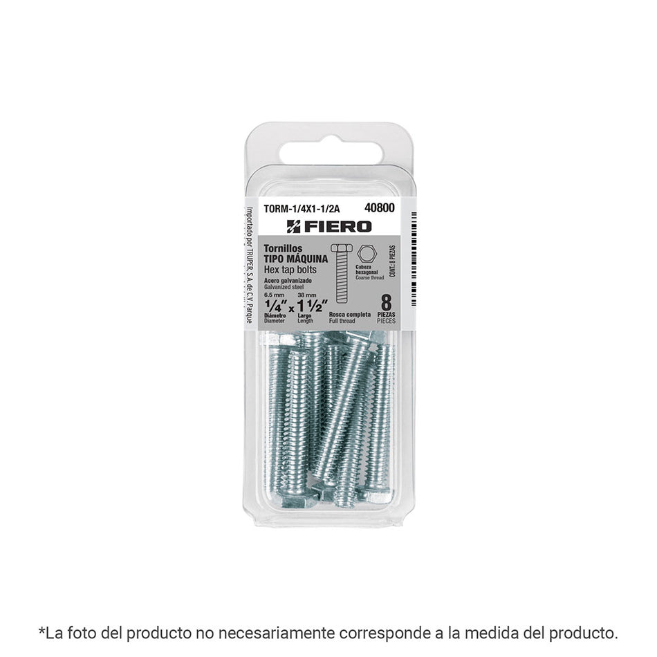 Blíster con 4 tornillos 5/16' x 2-1/2' t