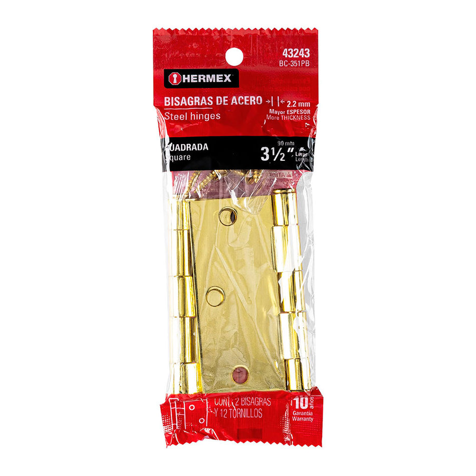 Bolsa c/2 bisagras cuadradas 3-1/2', lat