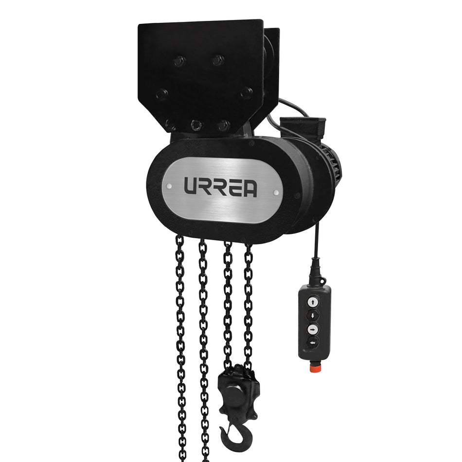 Polipasto eléctrico con sistema de doble freno 2 ramales, 2 ton, cadena 13 m Urrea POEL07