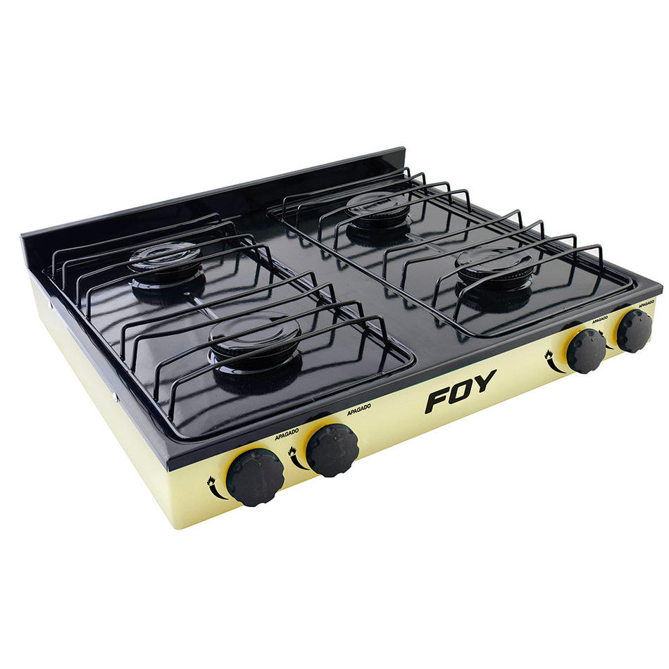 Estufa de gas 4 quemadores color beige Foy 144706