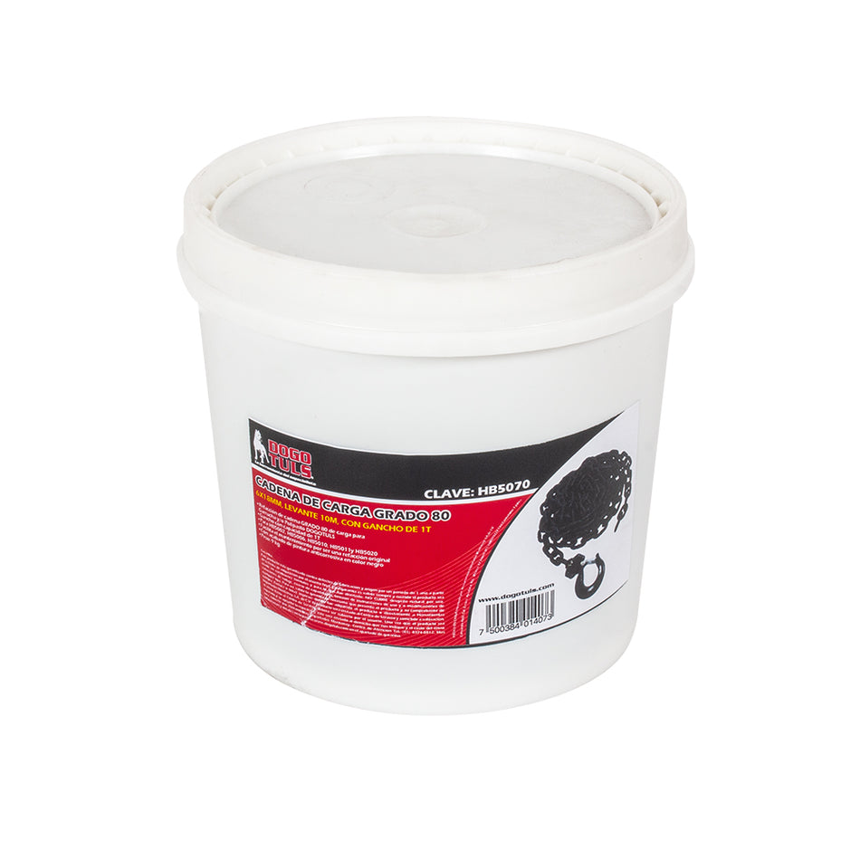 CADENA G80 6X18MM LEVANTE 10M CON GANCHO DOGOTULS HB5070