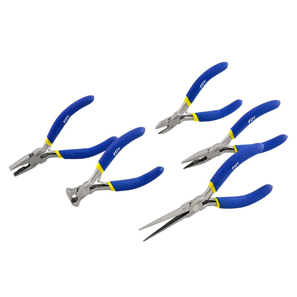 Juego de mini pinzas con mango de vinil para electrónica, 5 piezas Foy 142041