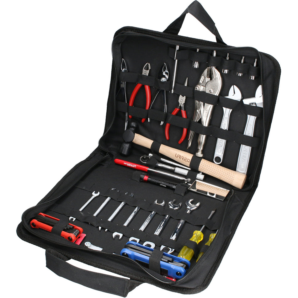 Juego combinado automotriz para reparación básica 31 piezas, con portafolio Urrea JAU31