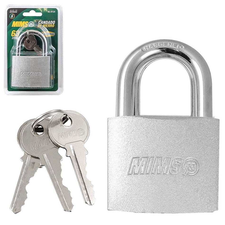 CANDADO DE HIERRO 63MM C/3 LLAVES (CAJA
