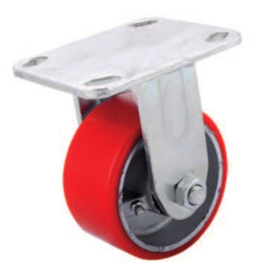 RODAJA FIERRO VACIADO C/PU FIJA ROJA 6X2