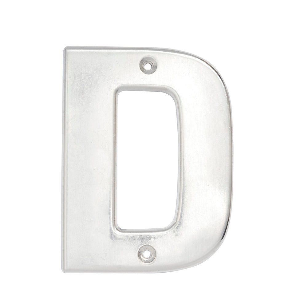 Letra D bold 4" cromo satinado Lock L70DC