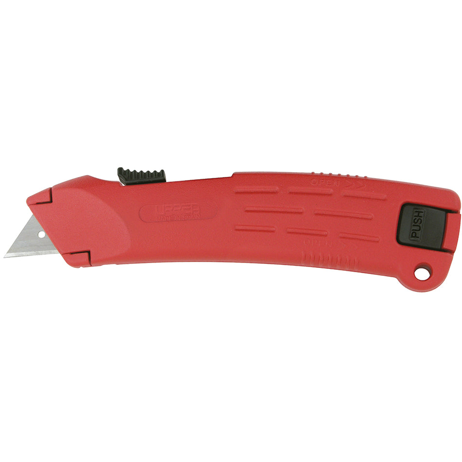 Navaja utilitaria retráctil automática de seguridad de 6-3/4" , cuerpo de zamac Urrea 689AR