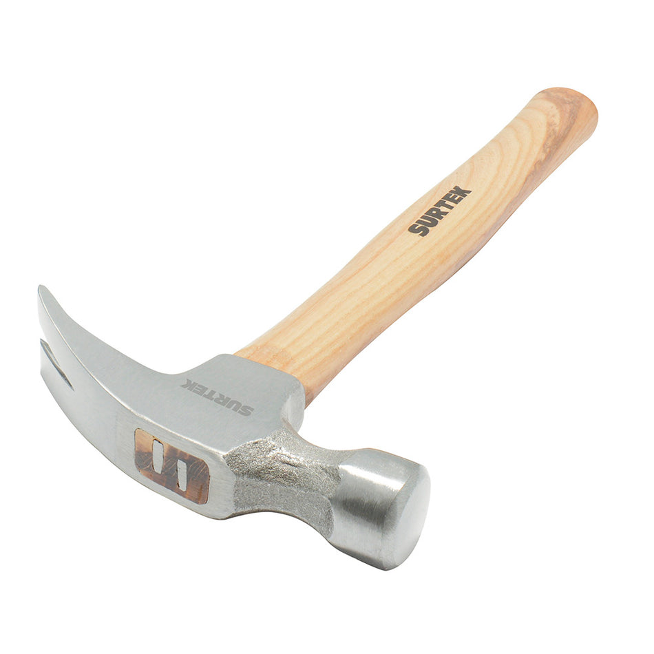Martillo de uña recta con mango de madera de 14", 20 oz Surtek 420R