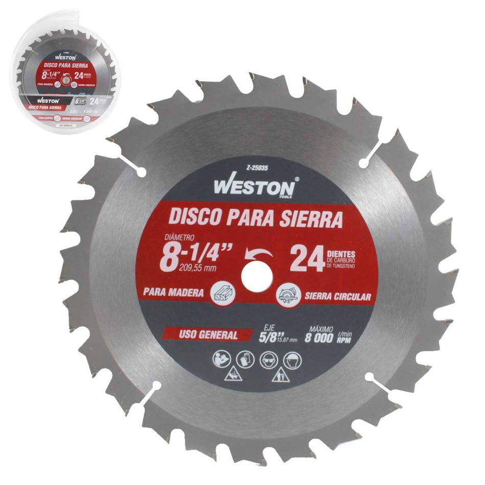 DISCO PARA SIERRA CIRCULAR P/MADERA 8-1/