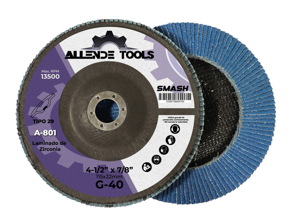 DISCO LAMINADO ZIRCONIA 4-1/2 x 7/8 G-40