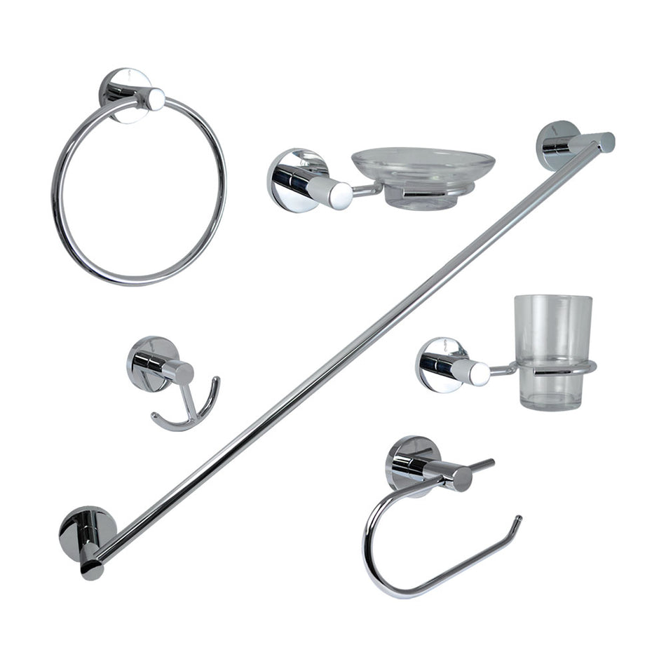 JGO.ACCESORIOS P/BAÑO ACABADO CROMO (PAR