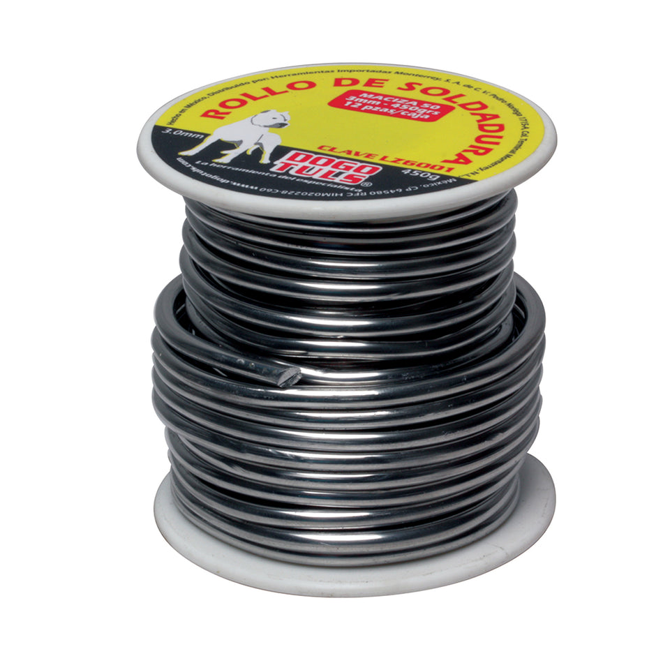 SOLDADURA MACIZA 50/50 ROLLO 3MM 450GR DOGOTULS LZ6001