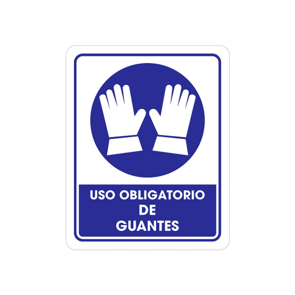 SEÑALAMIENTO USO GUANTES 25 X 35CM, WEST