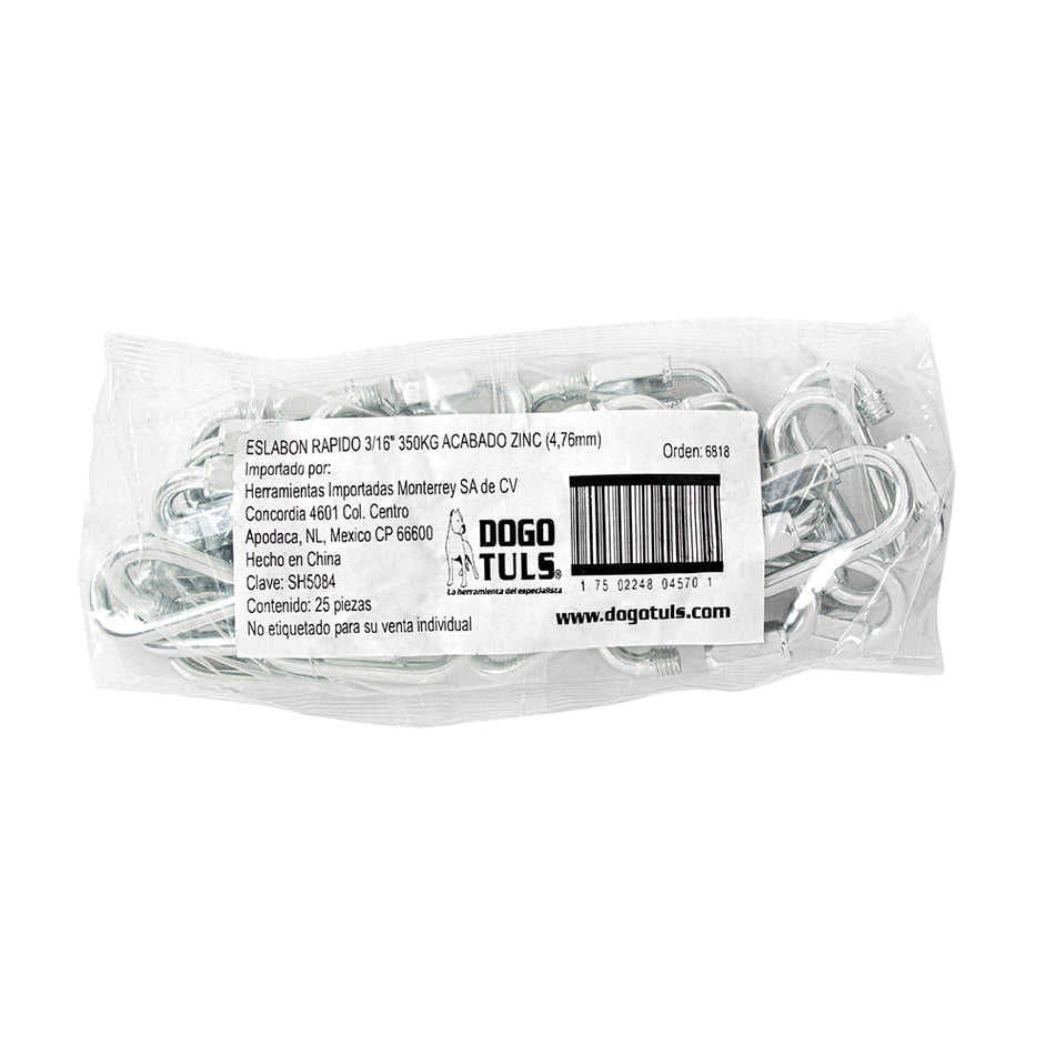 ESLABON RAPIDO 3/16" 350KG ACABADO ZINC DOGOTULS SH5084