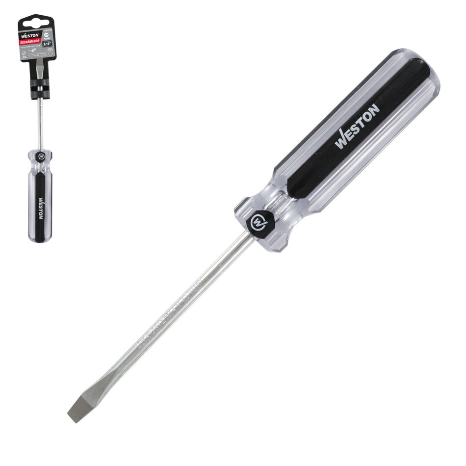 DESARMADOR PLANO 3/16 X 4" MANGO PVC ASM