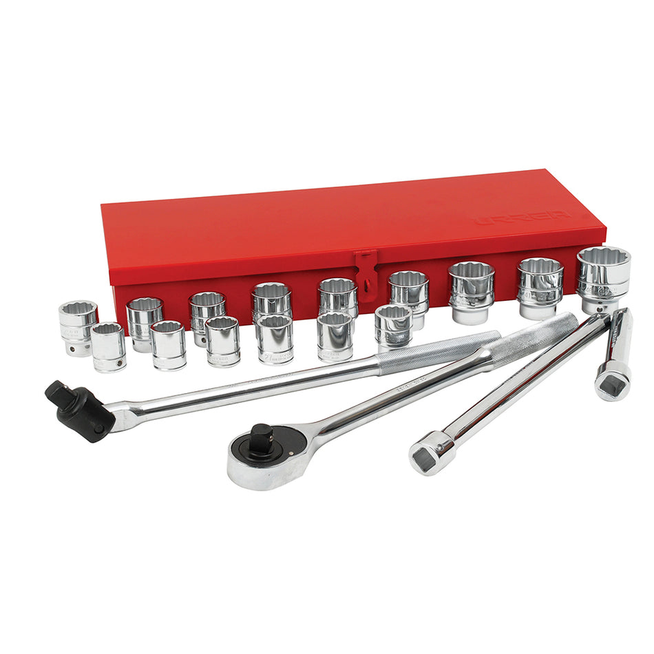 Juego de dados y accesorios cuadro de 3/4" métrico, 20 piezas Urrea 55200