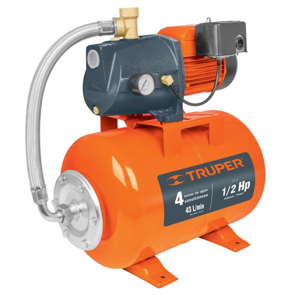 Bomba hidroneumática 1/2 HP, 24 litros,