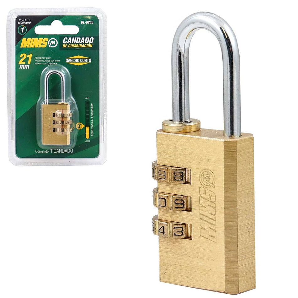 CANDADO DE COMBINACIÓN DE LATÓN 21MM (CA