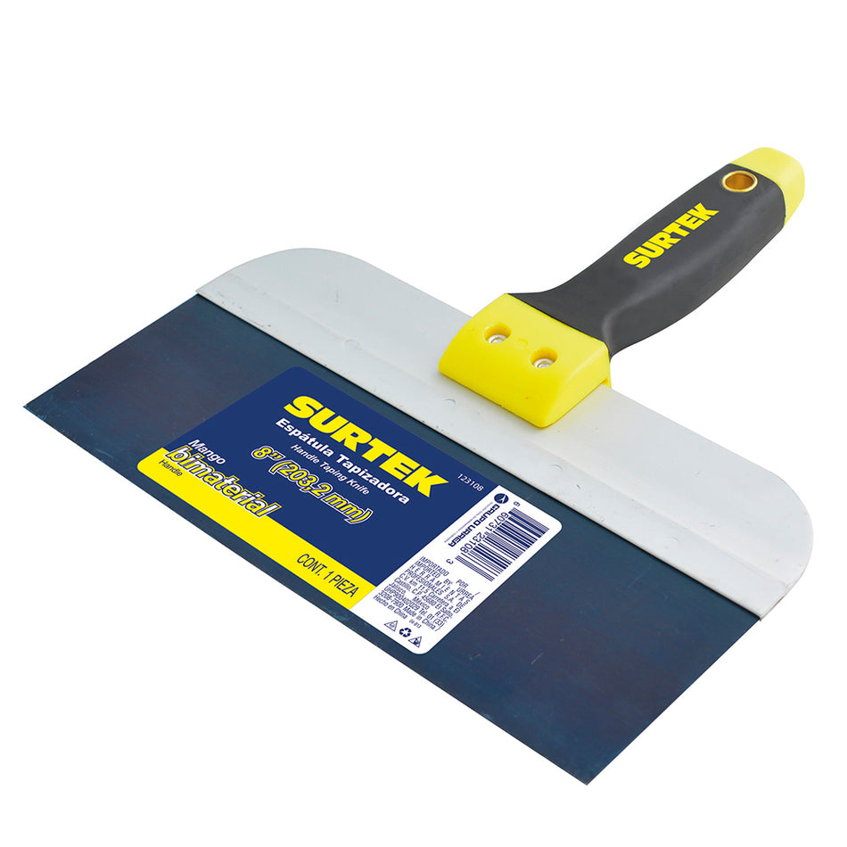 Espátula tapizadora de acero de alto carbón con mango bimaterial 12" Surtek 123112