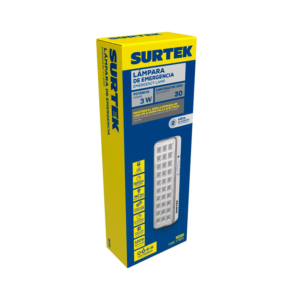 Lámpara de LED para emergencia recargable de 180 lm Surtek LRES3