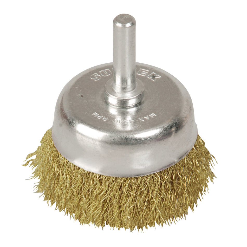 Carda copa ondulada alambre delgado 3/4" x 0.30 mm con zanco 1/4" Surtek C575