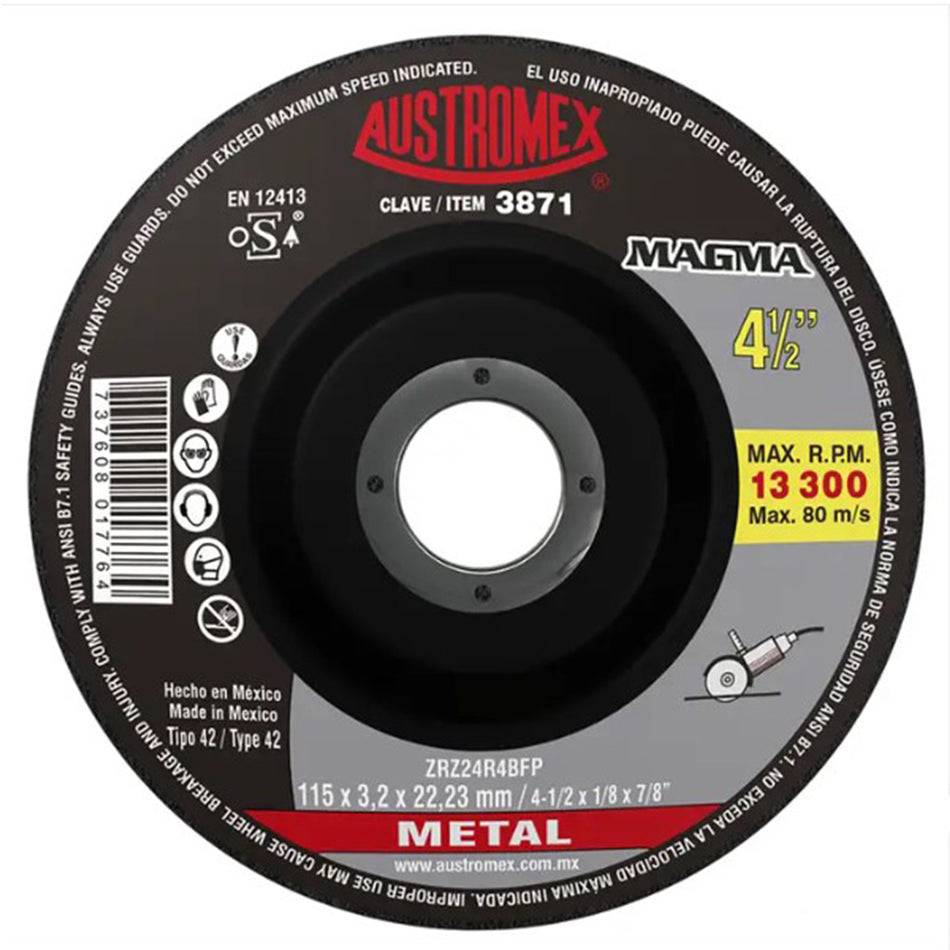 Disco abrasivo para corte de metal de 11