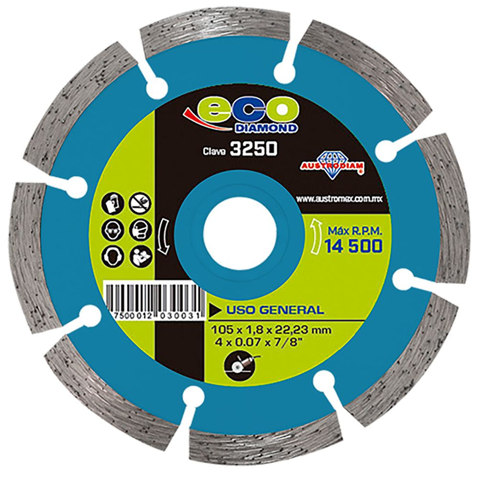 Disco de diamante de 105 x 1.8 x 22.23 m