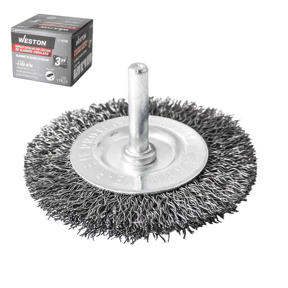 CEPILLO CIRCULAR ONDULADO 3" C/VASTAGO 1