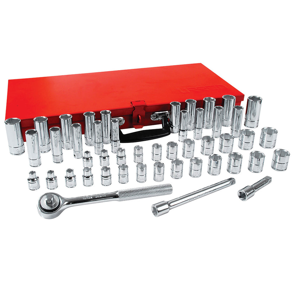 Juego de dados y accesorios cuadro de 3/8" combinado, 48 piezas Urrea 5200B