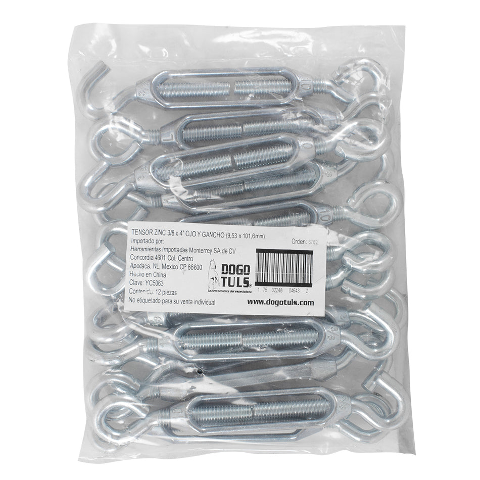 TENSOR ZINC 3/8 X 4 OJO Y GANCHO DOGOTULS YC5063