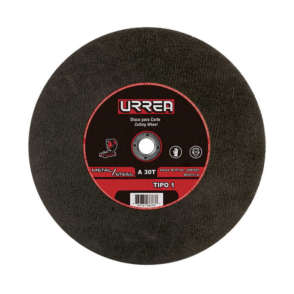 Disco abrasivo tipo 1 para metal 14" x 1/8" Urrea AMCS14