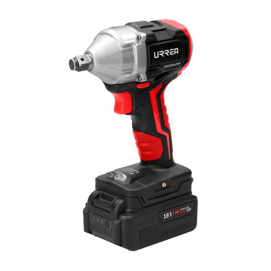 Pistola de impacto 1/2" a batería Litio-ion 18 V 350 Nm Urrea LI1018