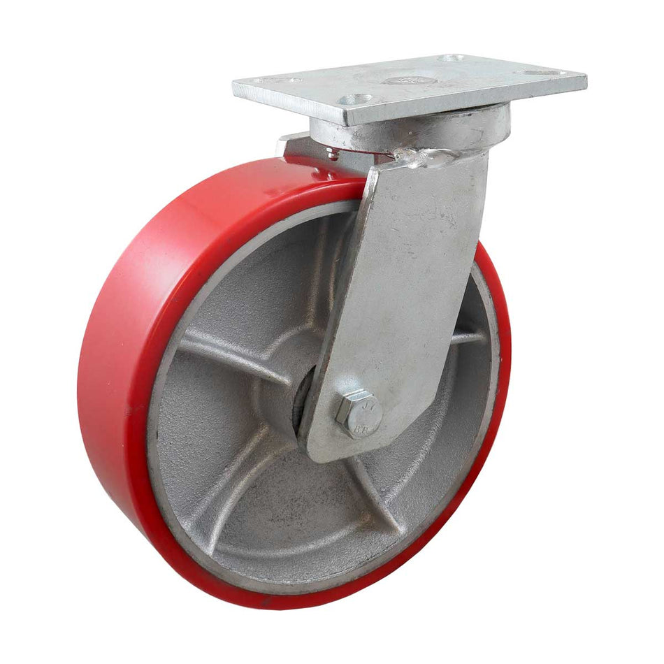 RODAJA FIERRO VACIADO C/PU ROJA GIR. 10"