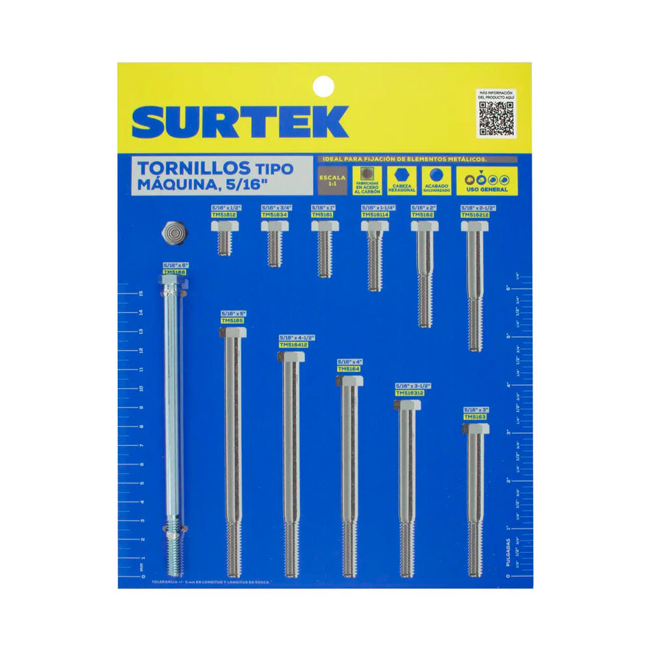 Muestrario de tornillos tipo maquina 5/16" Surtek MUET1