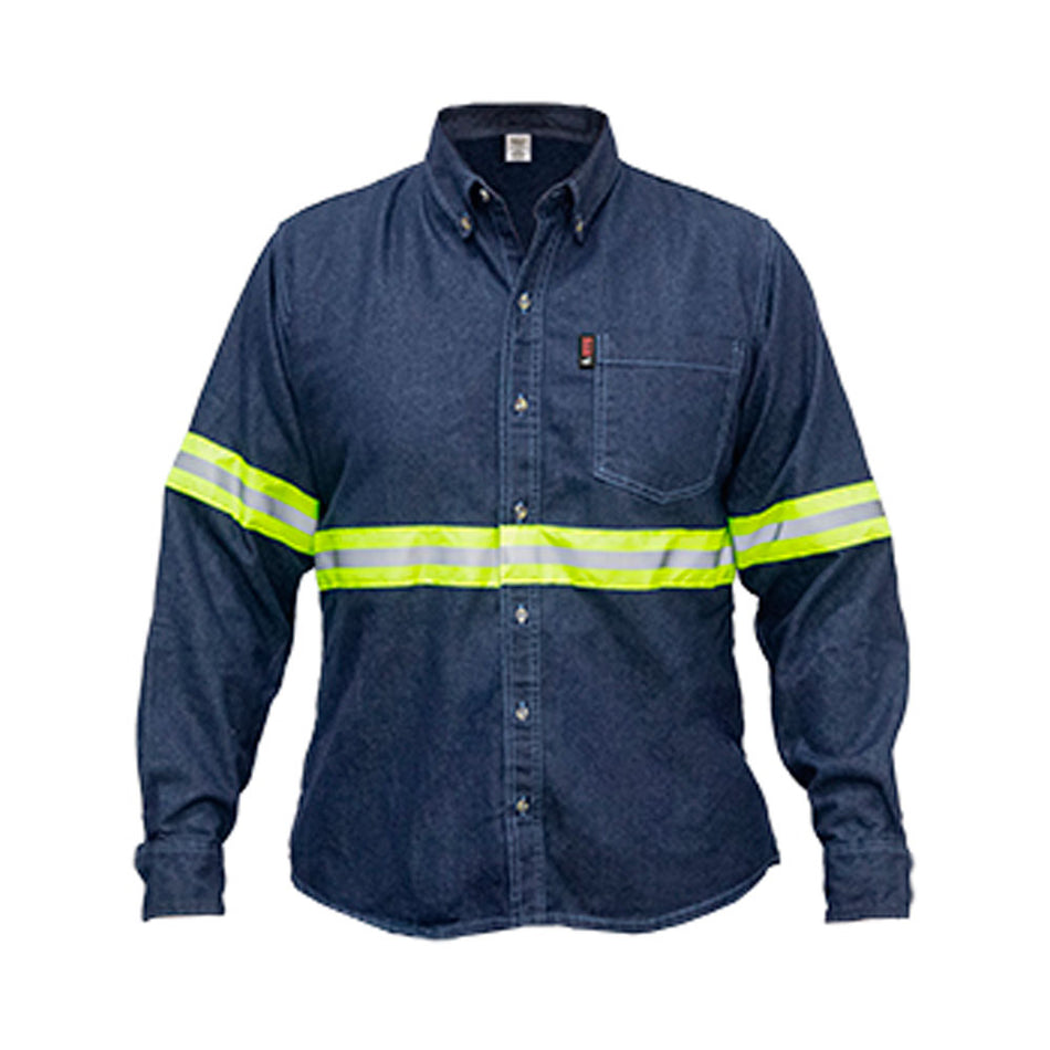 CAMISA DE MEZCLILLA CON REFLEJANTE TALLA DOGOTULS QB4003