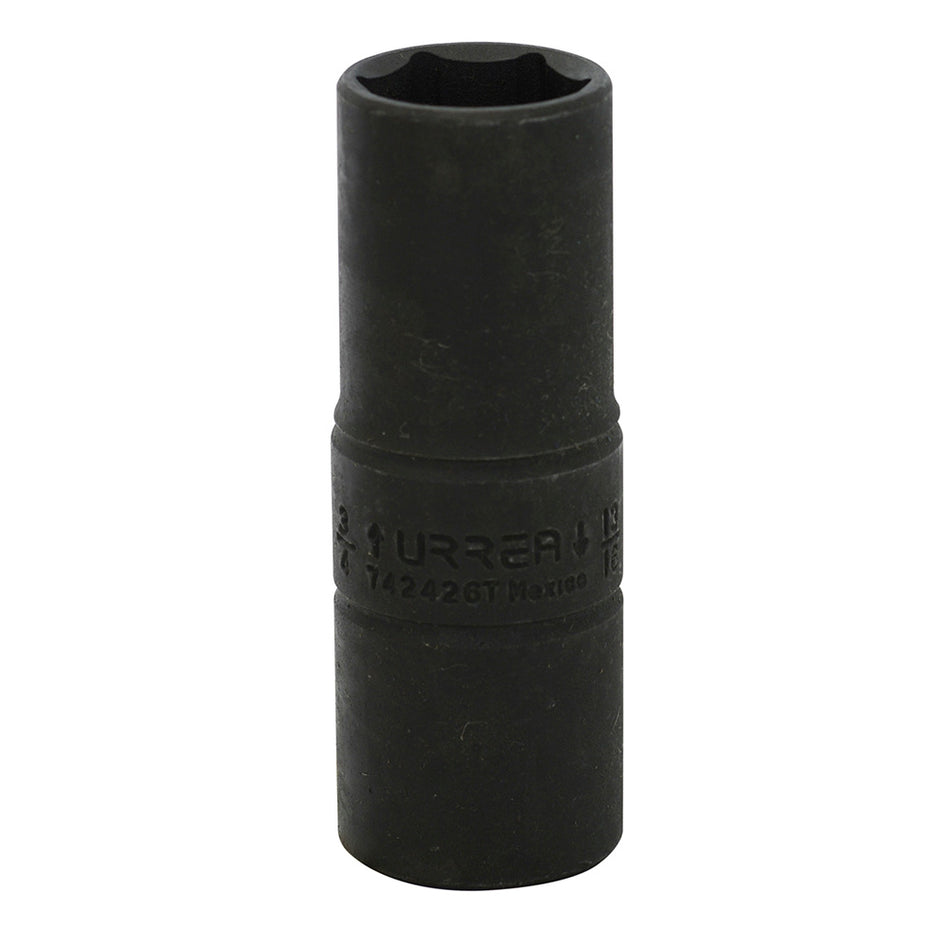 Dado de impacto largo doble boca en pulgadas cuadro de 1/2", 3/4" x 13/16" Urrea 742426T