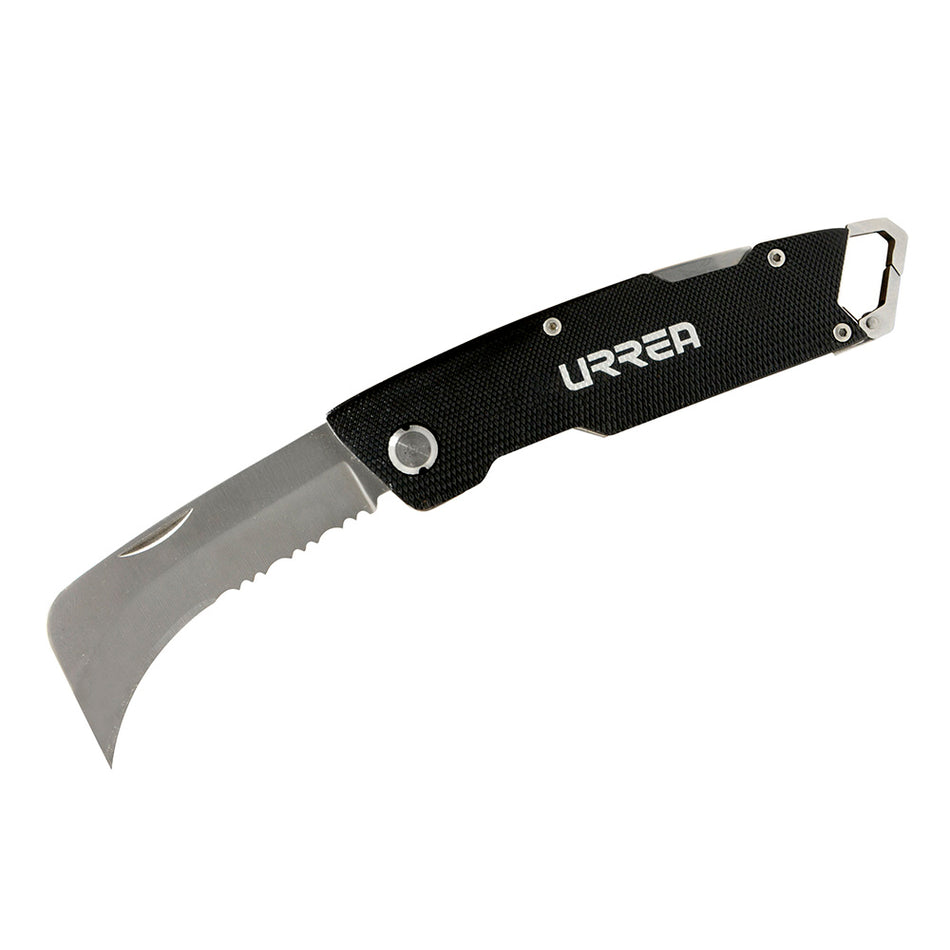 Cuchillo de acero inoxidable con mango acero de 8", para linóleo Urrea 684
