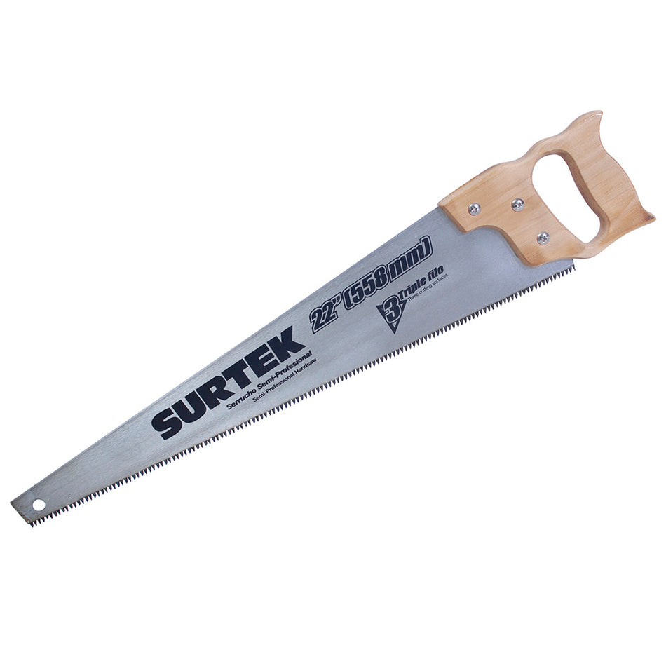 Serrucho triple filo con mango de madera de 22" Surtek 120247
