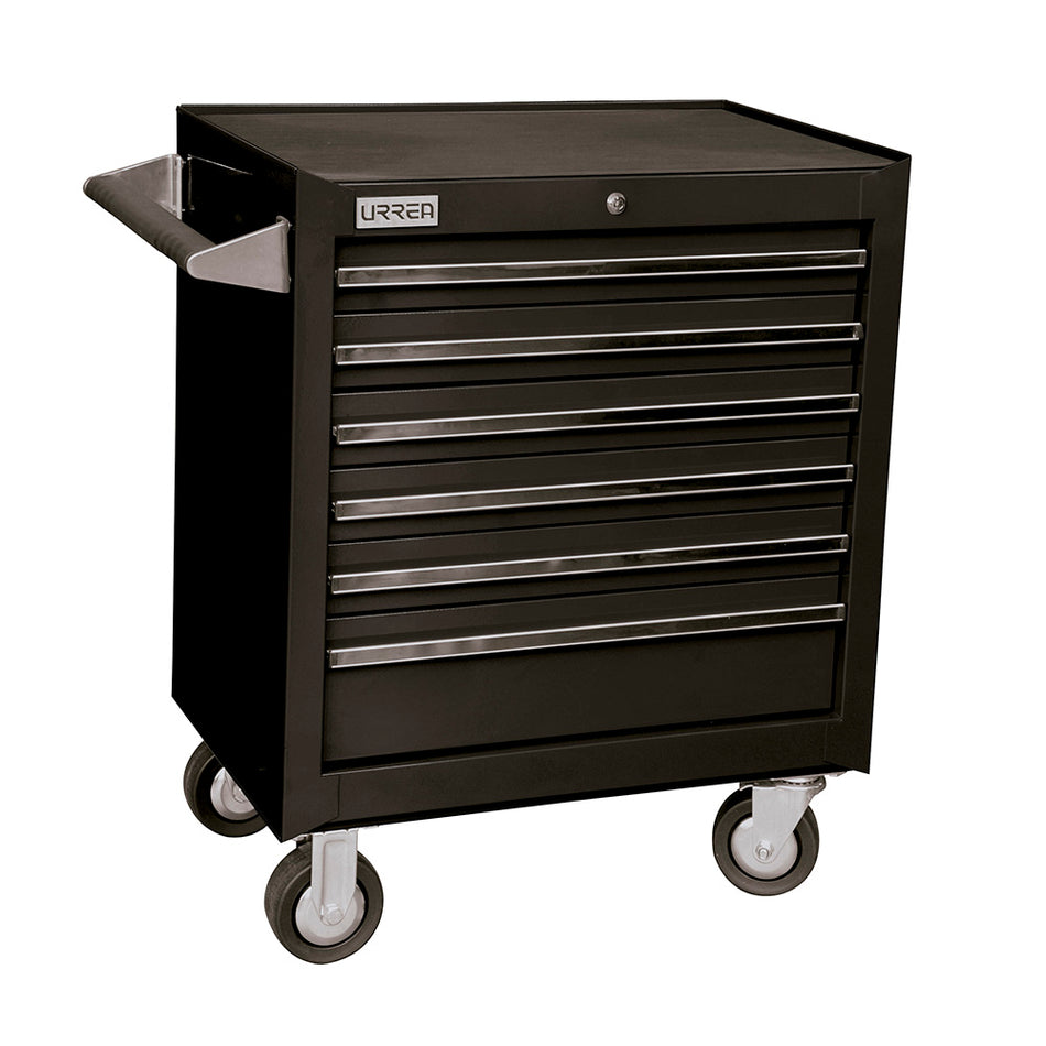 Gabinete móvil 6 gavetas color negro serie X 27" Urrea X27M6N