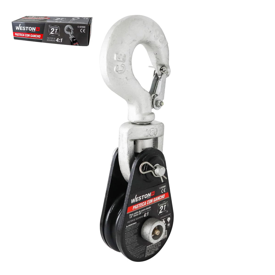 PASTECA GIRATORIA 2T-3" C/GANCHO P/CABLE