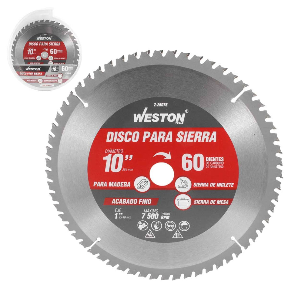 DISCO PARA SIERRA CIRCULAR P/MADERA 10 X