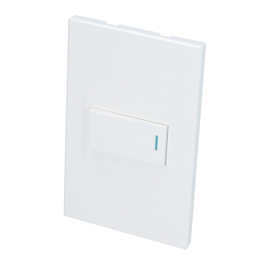 Placa 1 Interruptor 1/3, línea Premium, color blanco Surtek P619B