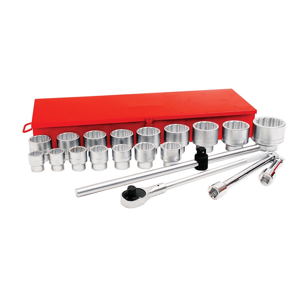 Juego de dados y accesorios cuadro de 1" en pulgadas, 21 piezas Urrea 57102