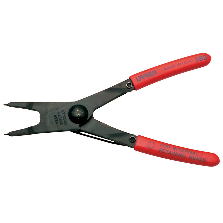 Pinza para anillos de retención con mango rubber grip fijas tipo interno ángulo de 0° Urrea 389